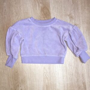 Janie and Jack Lavender Puff Sleeve Velour Pullover Sweatshirt 2T